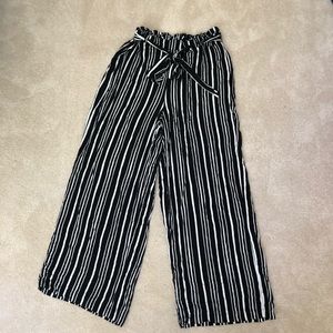 Black and white striped paper bag/palazzo pants